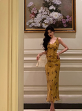 Elegant Sheath V Neckline Yellow 18th Birthday Dress Party Gown Birthday Outfits Birthday Dress Ideas For Women HZ1121