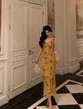 Elegant Sheath V Neckline Yellow 18th Birthday Dress Party Gown Birthday Outfits Birthday Dress Ideas For Women HZ1121