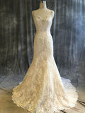 Beautiful Beading V-neck Trumpet/Mermaid Lace Tulle Wedding Dress Brides Dress HZ1121