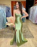 Strapless Ruched Mermaid Prom Dress with High HZ0308