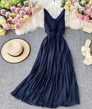 Simple V-neck Dress Sleeveless Dress HZ1022