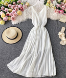 Simple V-neck Dress Sleeveless Dress HZ1022