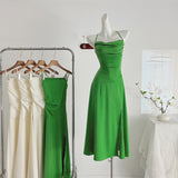 Sexy Mermaid Spaghetti Straps Satin Summer Dress Holiday Party Outfits For Women HZ1121
