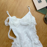 Sexy High Low Spaghetti Straps Floral Summer Dress Holiday Party Outfits For Women HZ1121
