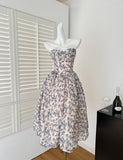 Sexy Ball Gown Sweetheart Floral Summer Dress Holiday Party Outfits For Women HZ1121