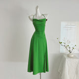 Sexy Mermaid Spaghetti Straps Satin Summer Dress Holiday Party Outfits For Women HZ1121