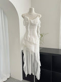 Sexy High Low Spaghetti Straps Floral Summer Dress Holiday Party Outfits For Women HZ1121