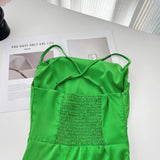 Sexy Mermaid Spaghetti Straps Satin Summer Dress Holiday Party Outfits For Women HZ1121