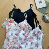 Sexy High Low Spaghetti Straps Floral Summer Dress Holiday Party Outfits For Women HZ1121