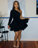 Sexy Birthday Dresses Black Sequin Homecoming Dresses Birthday Outfits HZ1022