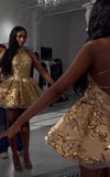 Sequin Backless Homecoming Dresses 17th Birthday Outfits HZ1022